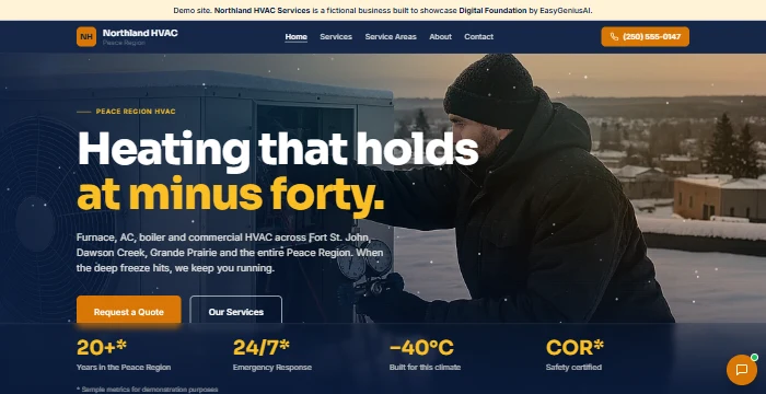 Northland HVAC demo website